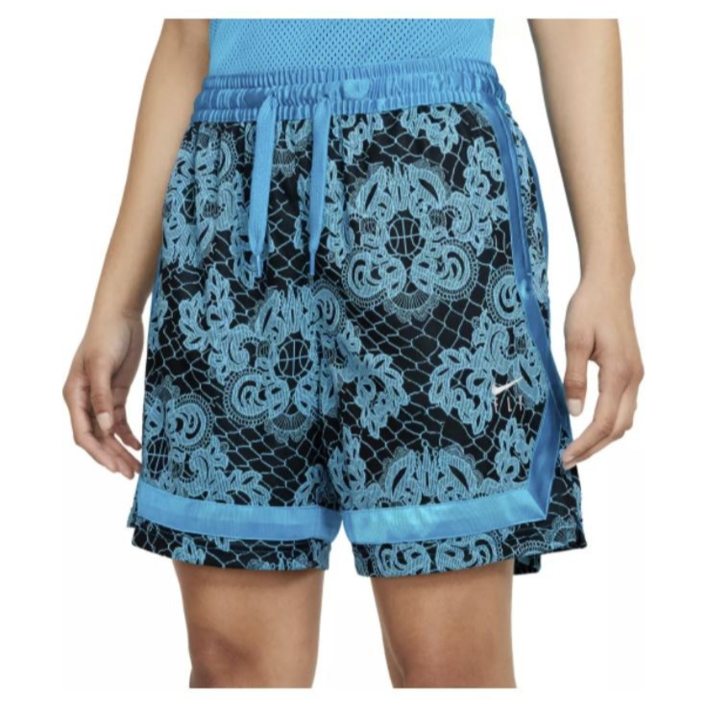 NEW Nike Fly Swoosh Crossover Print Basketball Bright Blue Loose Fit Shorts Sm